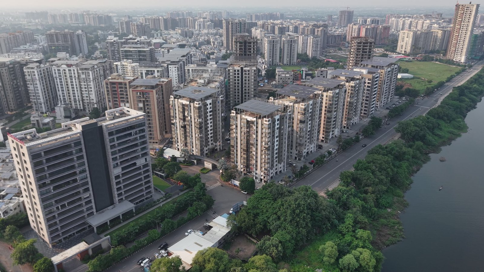 Residential towers in EYESARK’s supplied cityscape footage